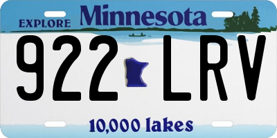 MN license plate 922LRV