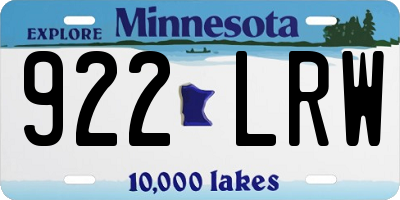 MN license plate 922LRW