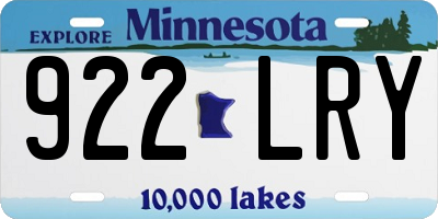 MN license plate 922LRY