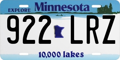 MN license plate 922LRZ
