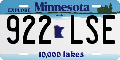 MN license plate 922LSE
