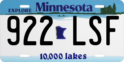 MN license plate 922LSF