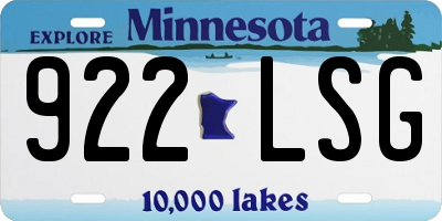 MN license plate 922LSG