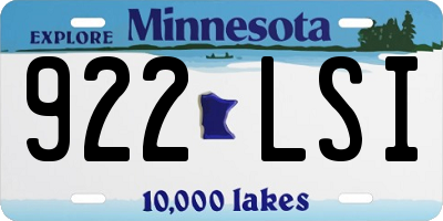 MN license plate 922LSI