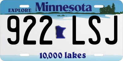 MN license plate 922LSJ