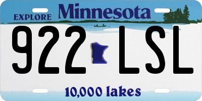 MN license plate 922LSL