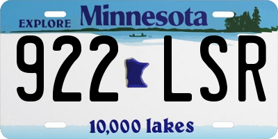 MN license plate 922LSR