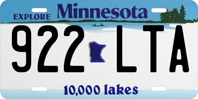 MN license plate 922LTA