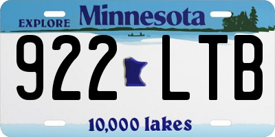 MN license plate 922LTB