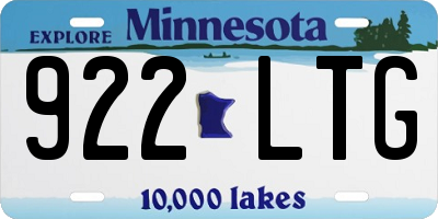 MN license plate 922LTG