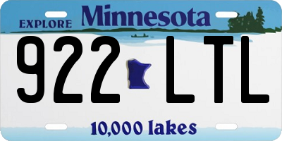 MN license plate 922LTL