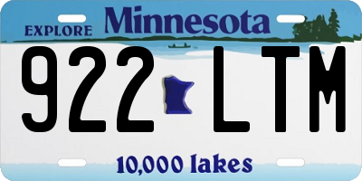 MN license plate 922LTM