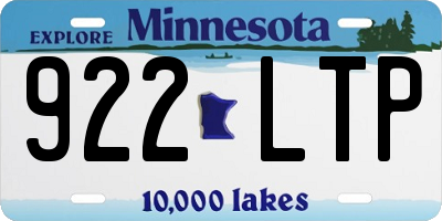 MN license plate 922LTP