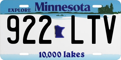 MN license plate 922LTV