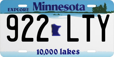 MN license plate 922LTY