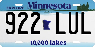 MN license plate 922LUL