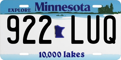 MN license plate 922LUQ