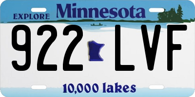 MN license plate 922LVF