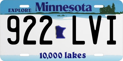 MN license plate 922LVI