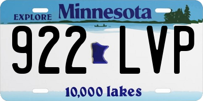 MN license plate 922LVP