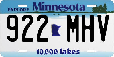 MN license plate 922MHV