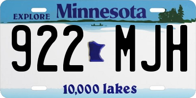 MN license plate 922MJH