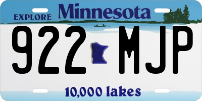 MN license plate 922MJP