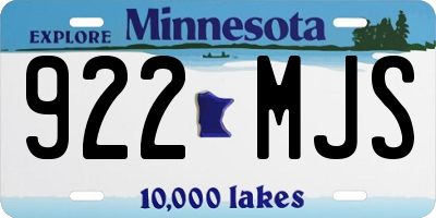 MN license plate 922MJS