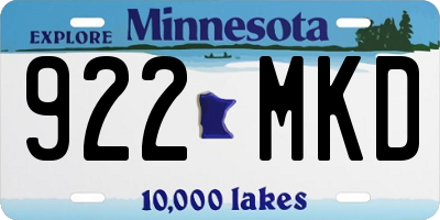 MN license plate 922MKD