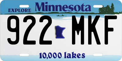 MN license plate 922MKF