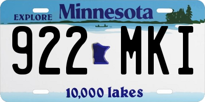 MN license plate 922MKI