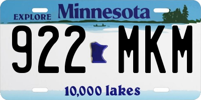 MN license plate 922MKM