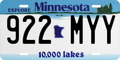 MN license plate 922MYY