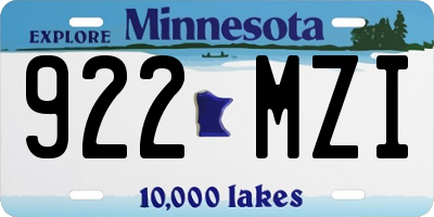 MN license plate 922MZI