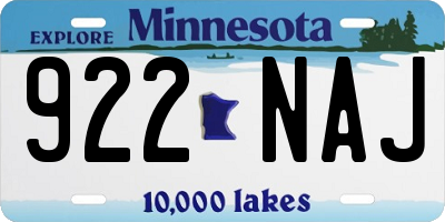 MN license plate 922NAJ