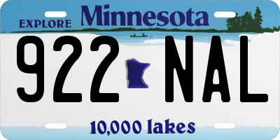 MN license plate 922NAL