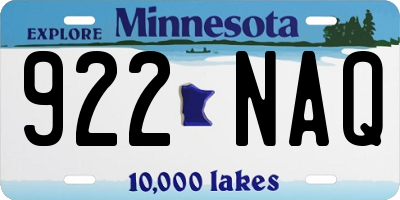 MN license plate 922NAQ