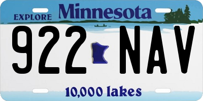 MN license plate 922NAV