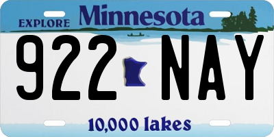 MN license plate 922NAY