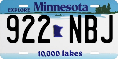 MN license plate 922NBJ