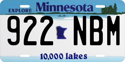 MN license plate 922NBM
