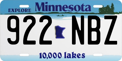 MN license plate 922NBZ