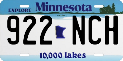 MN license plate 922NCH