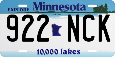 MN license plate 922NCK