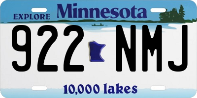 MN license plate 922NMJ