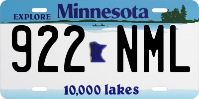 MN license plate 922NML