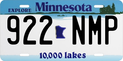 MN license plate 922NMP