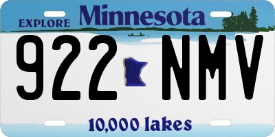 MN license plate 922NMV
