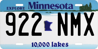 MN license plate 922NMX