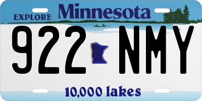 MN license plate 922NMY